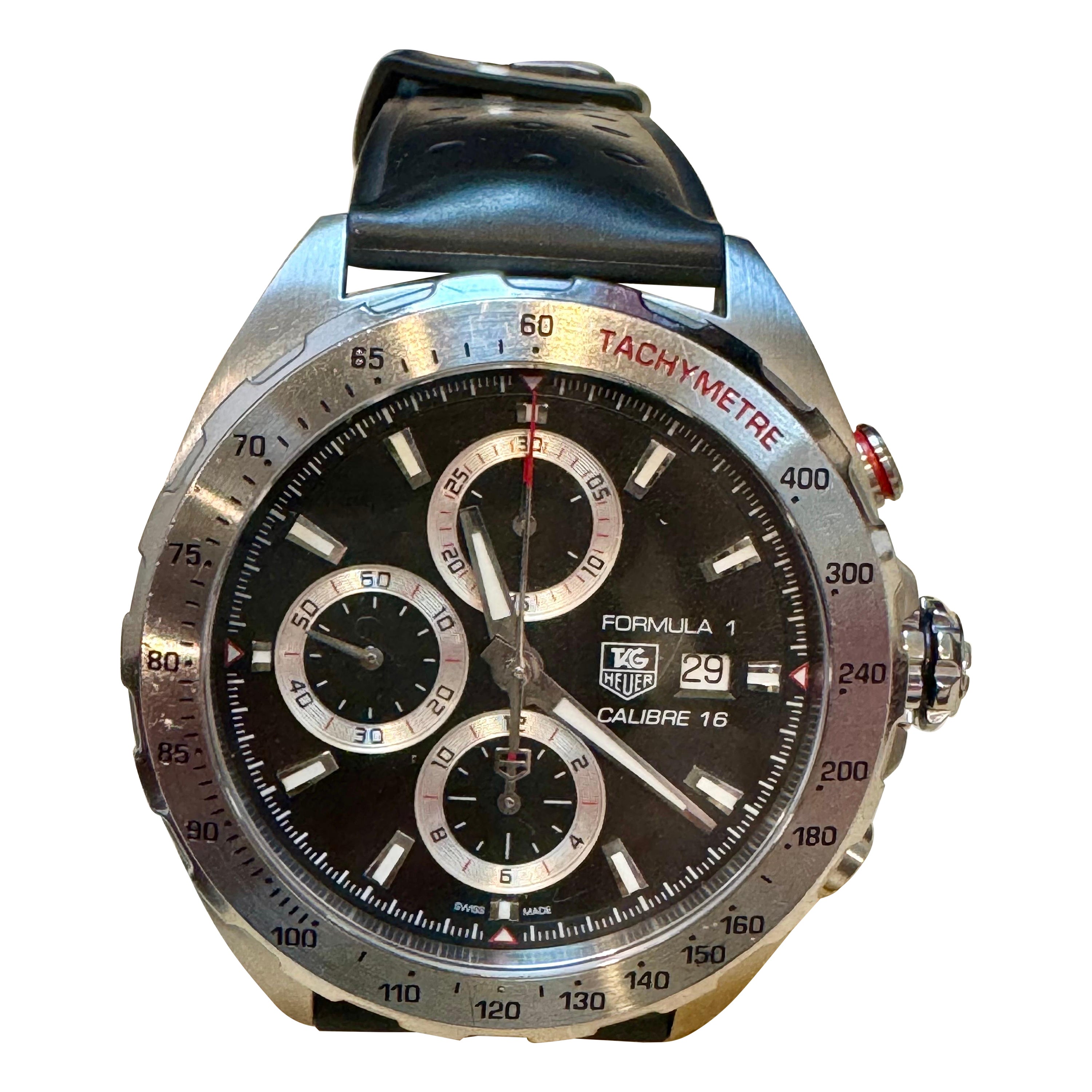 TAG HEUER FORMULA 1 Automatic Chronograph, 44 mm, Steel CAZ2010.WEA8098 Leather For Sale