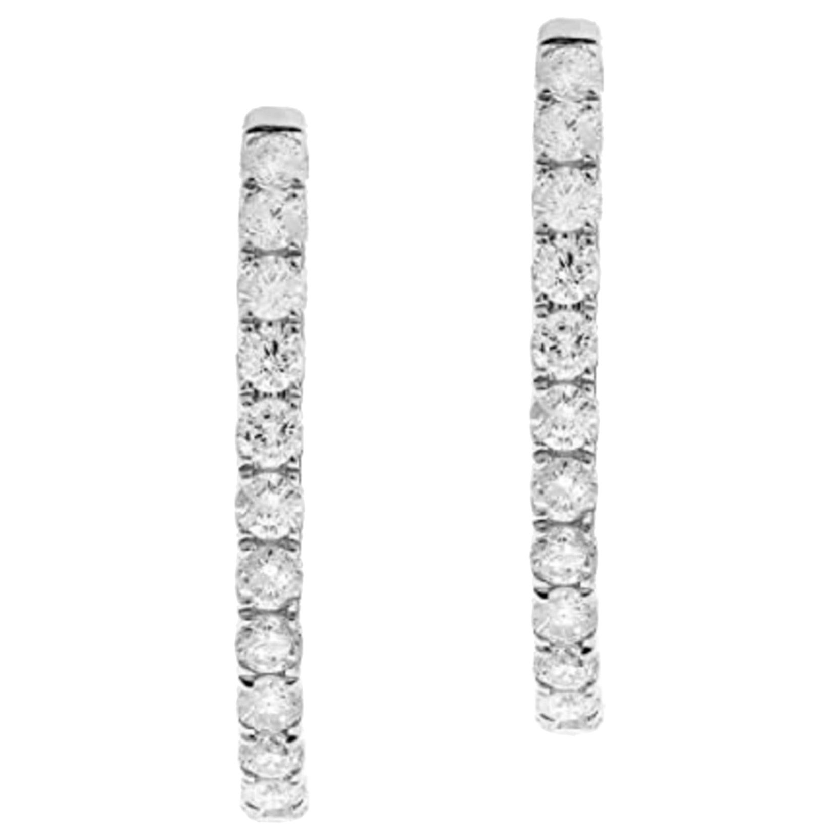 Gin & Grace 14K White Gold Natural White Diamond Earrings for women  For Sale