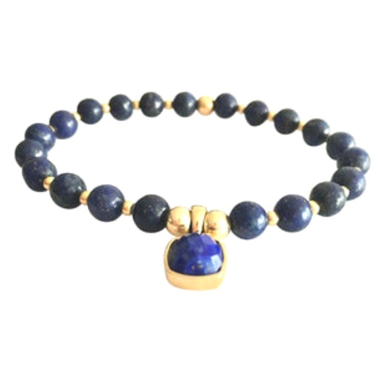 18K Gold Lapis Lazuli Third Eye Chakra Bracelet (Intuition) by Elizabeth Raine For Sale