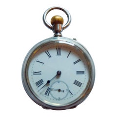 Vintage Pocket watch open face silver Russel's Liverpool English silver hall marks