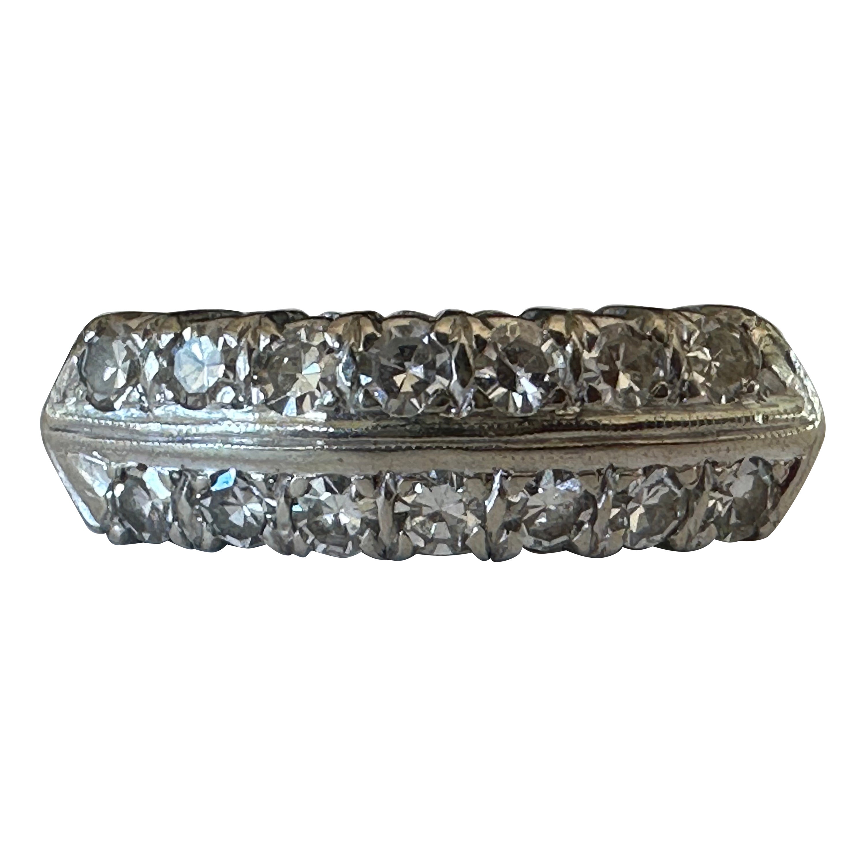 Art Deco Two Row Diamond Band Ring   For Sale
