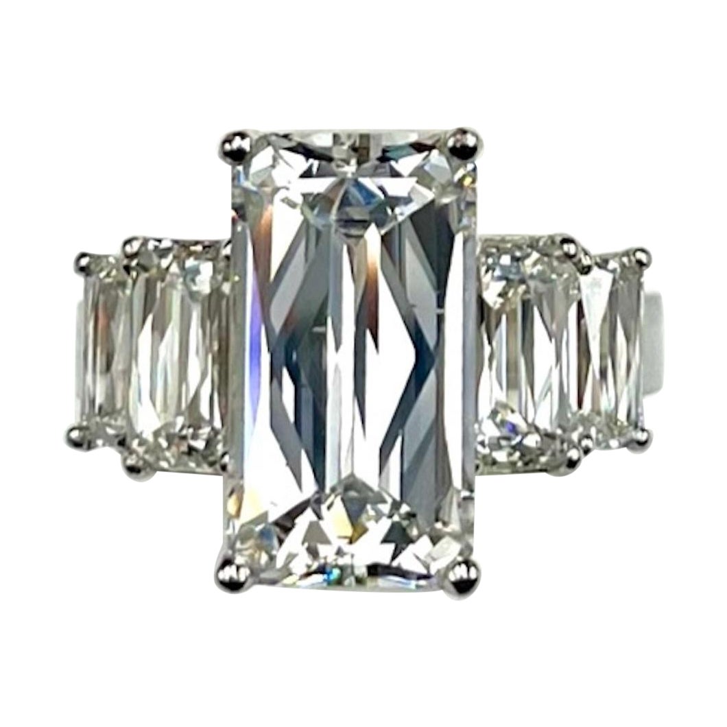 GIA Certified 5.70Ct E-SI1 Tycoon Cut Diamond Ring