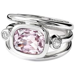 Aeneus Pink Kunzite Diamond Gold Ring 7