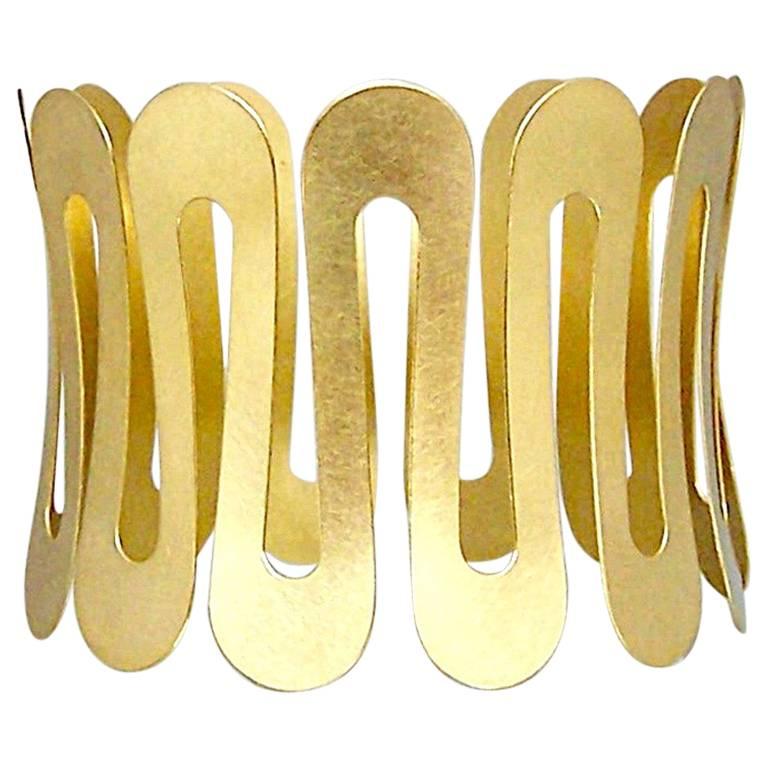 Claudia Hoppe Golden Flex Classic Cuff Bracelet For Sale