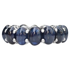 $1 NO RESERVE! 17.87 Carat Sapphire Eternity Band - 14 kt. White gold - Ring