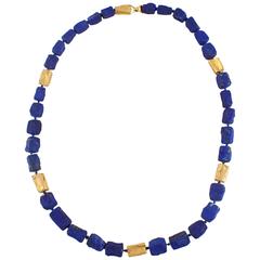 Lapis Lazuli Gold Necklace 