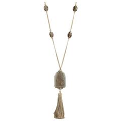1900s Quartz Engraved Necklace