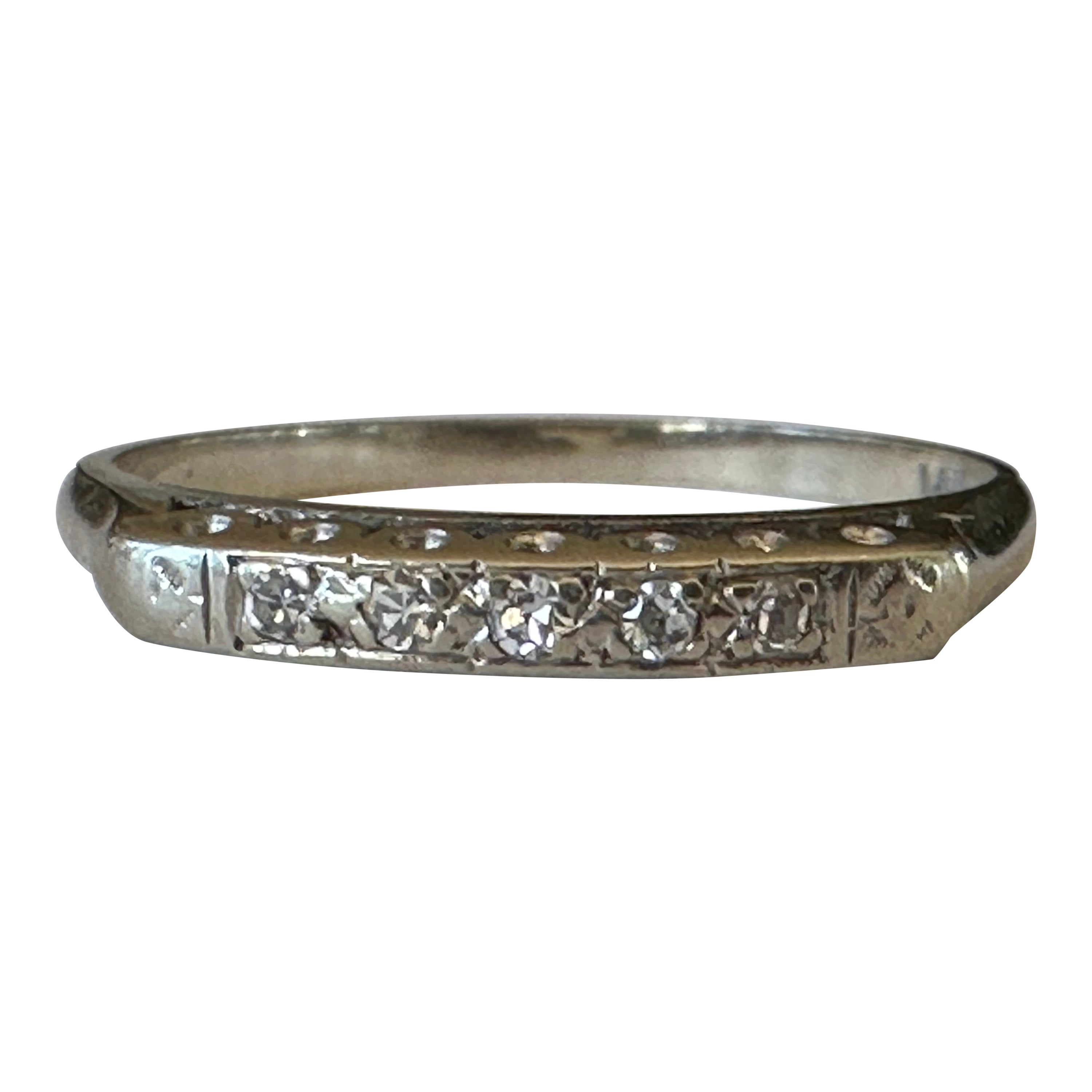 Art Deco Fünf-Diamant-Ring mit Diamanten