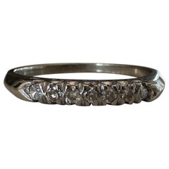 Seven Stone Diamond and 14K White Gold Band Ring