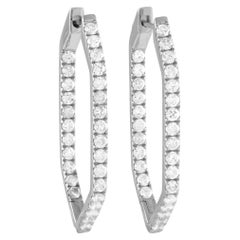 LB Exclusive 14K White Gold 1.74ct Diamond Hoop Earrings
