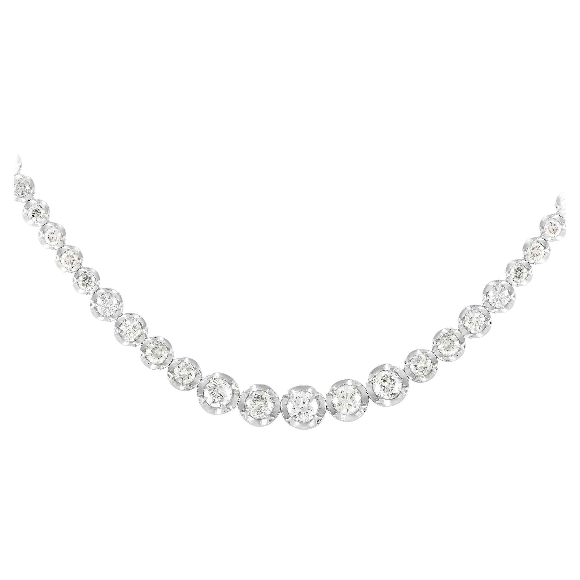 LB Exclusive 18K White Gold 5.0ct Diamond Necklace For Sale