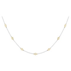 LB Exclusive 18K White and Yellow Gold 0.90ct Diamond Station Necklace