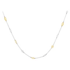 LB Exclusive 18K White and Yellow Gold 1.41ct Diamond Station Necklace