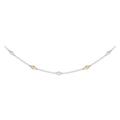 LB Exclusive 18K White and Yellow Gold 1.50ct Diamond Station Necklace