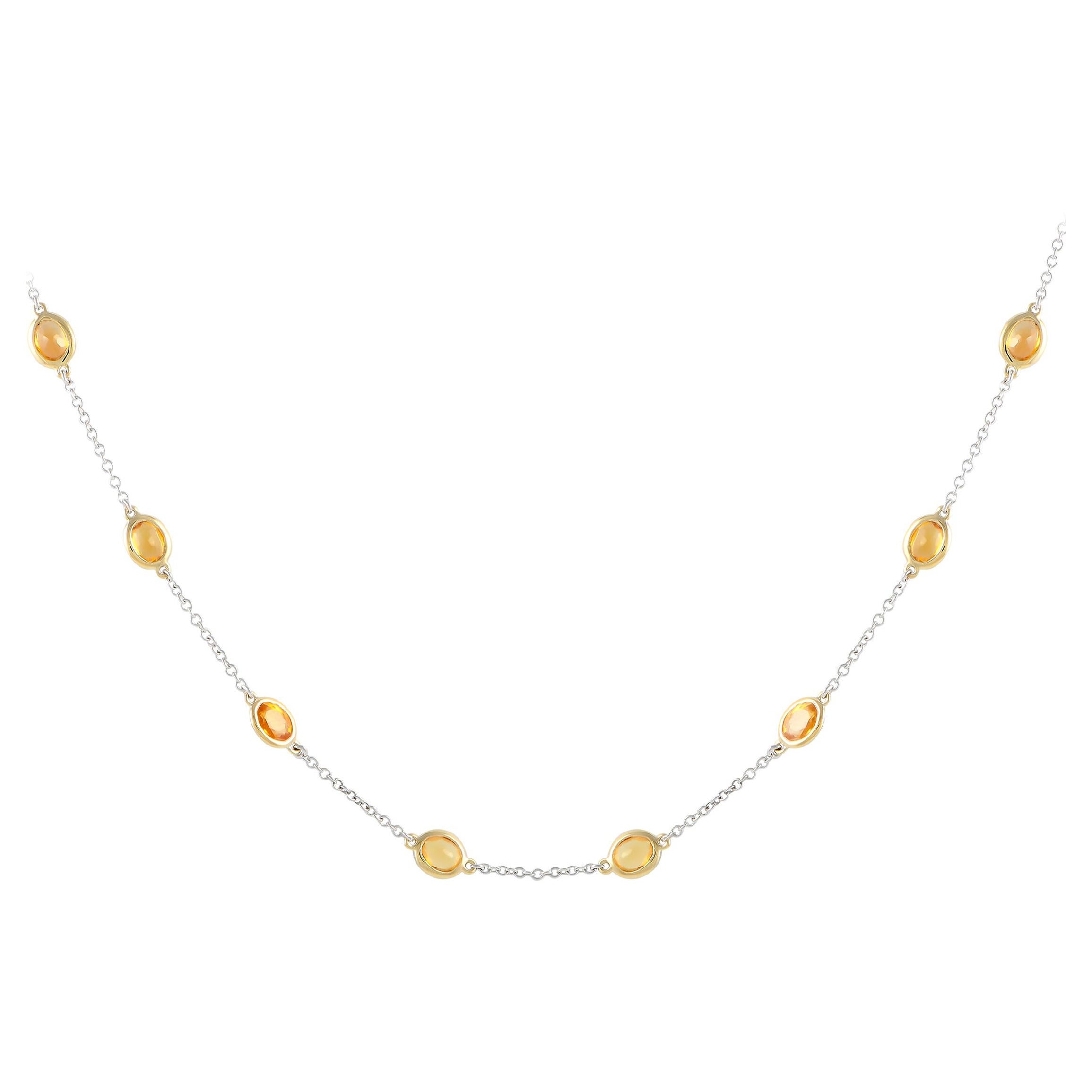 LB Exclusive 14K Weißgold 8,29ct Sapphire Station Halskette im Angebot