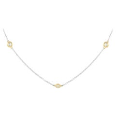 LB Exclusive 14K White and Yellow Gold 1.24ct Diamond Station Necklace