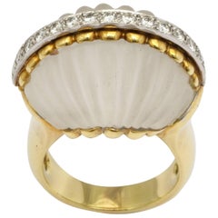 Le Triomphe Frost Crystal Diamond Gold Ring