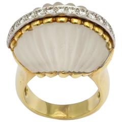 Le Triomphe Frost Crystal Diamond Gold Ring 1
