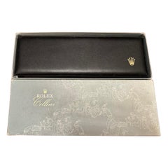 Rolex Cellini watch box complete with outer box. Black leather cream inside new
