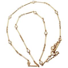 Cartier Diamond By The Yard Choker Yellow Gold Necklace