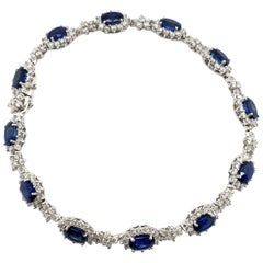 Sapphire and diamond bracelet 18k white gold