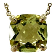 Used Tiffany & Co. Sparkler Yellow Citrine Lemon Quartz 18k Gold Pendant Necklace