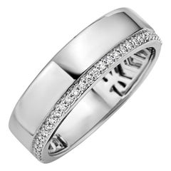 Bague en or blanc 14k pour homme avec diamant