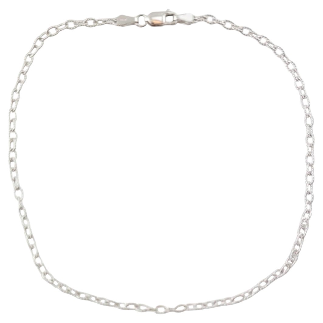 14K White Gold Chain Link Anklet #15867 For Sale