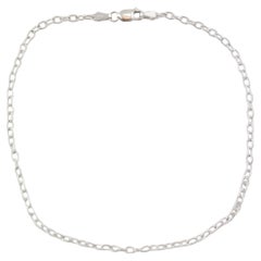 14K White Gold Chain Link Anklet #15867