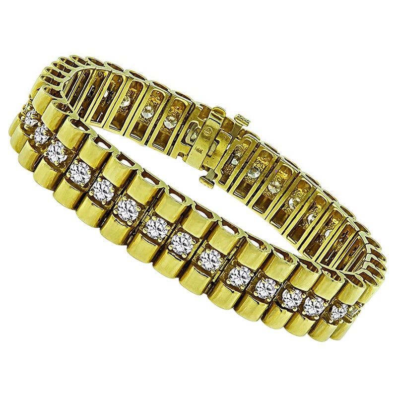 5.70ct Diamond Gold Bracelet For Sale