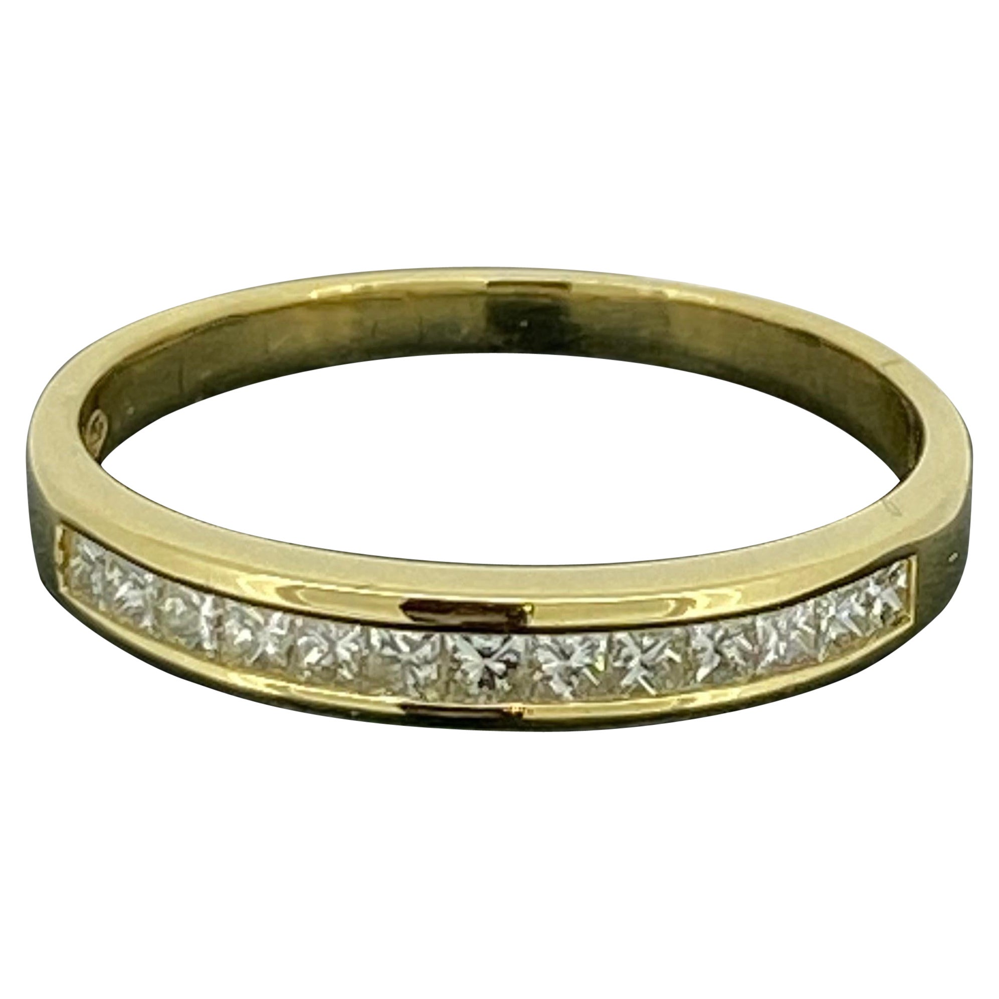 18K Yellow Gold & 1.00ct Princess Cut Diamond (Channel-Set) Wedding Band