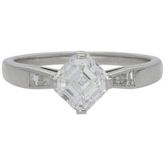 Hancocks 1.21 carat Asscher Cut diamond platinum solitaire ring 3