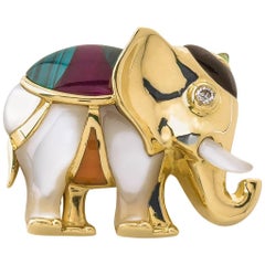 Asch Grossbardt Gold Elephant Brooch