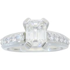 Used Scott Kay 1.24 Carat EGL Certified Diamond Platinum Certified Engagement Ring