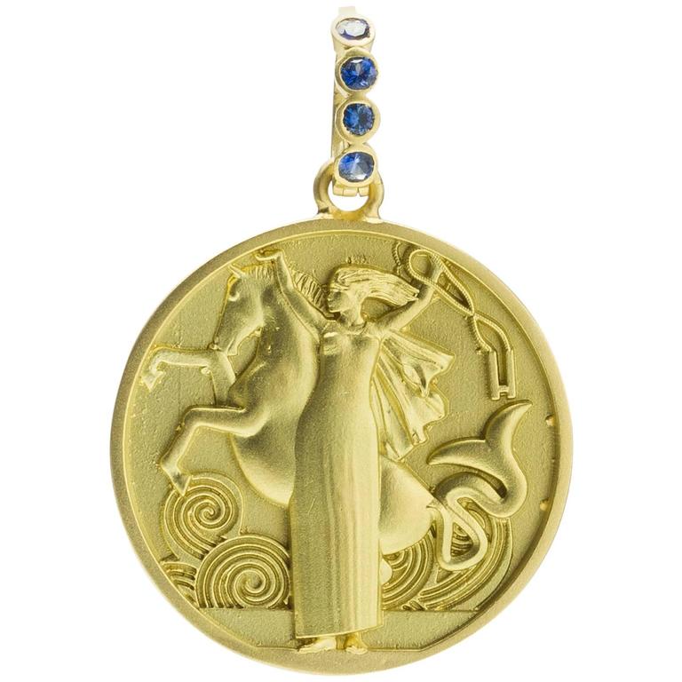 Gold Lady Equestrian Medal For Sale at 1stDibs