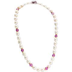 Pearl & Pink Tourmaline Necklace
