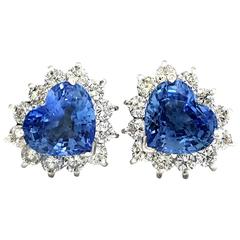 Ceylon Sapphire Diamond Earrings