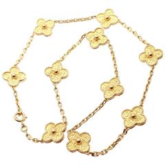 Van Cleef 
Arpels Vintage Alhambra 10 Motif Gold Necklace
