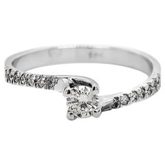 Bague de fiançailles en or blanc 14 carats avec diamant 0,35 ct. pt.