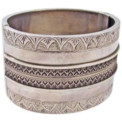 Antique Sterling Silver Bangle Bracelet 4