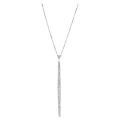 Mindi Mond Art Deco Platinum Gold Trillion & Old European Bar Long Necklace 