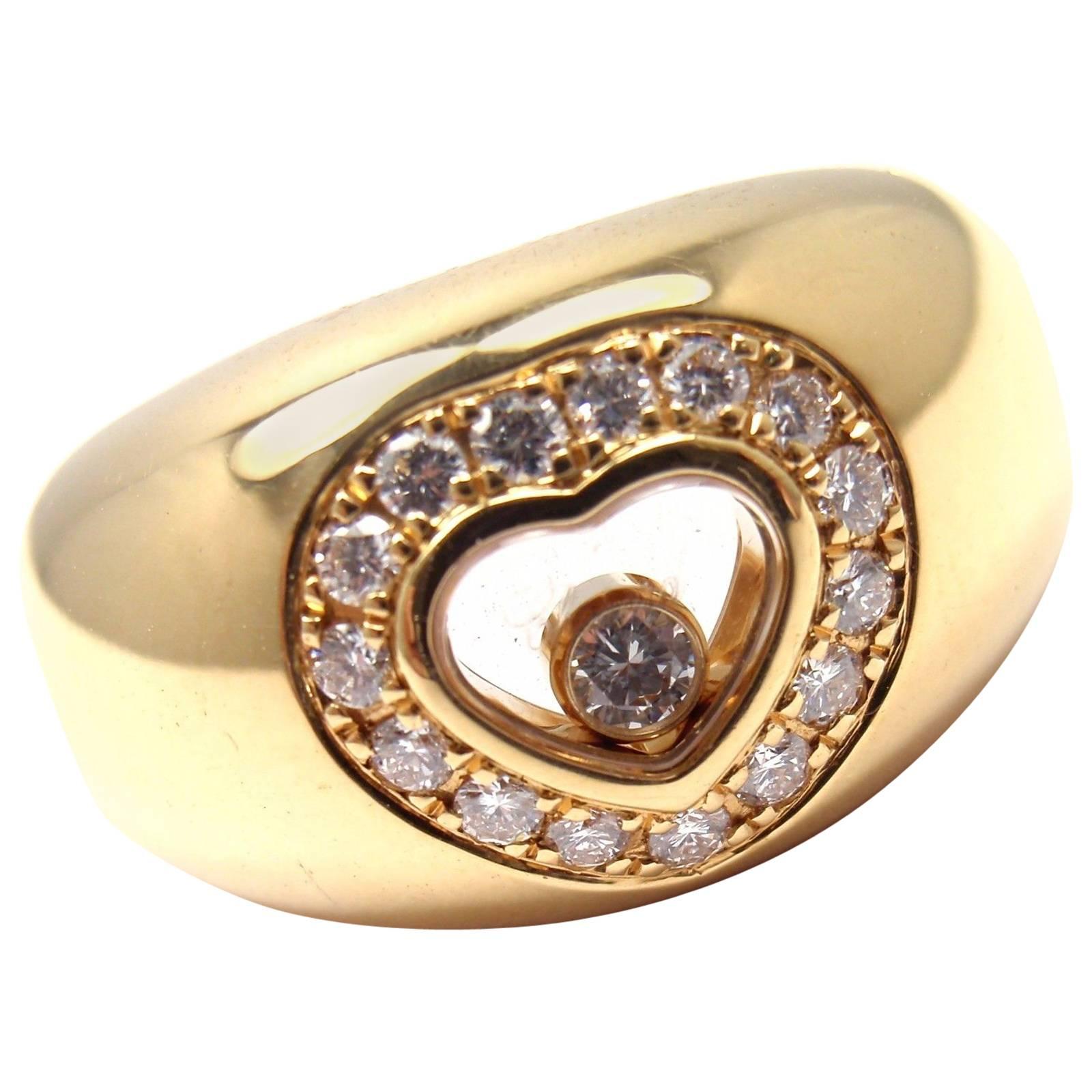 Chopard Happy Diamond Heart Yellow Gold Band Ring