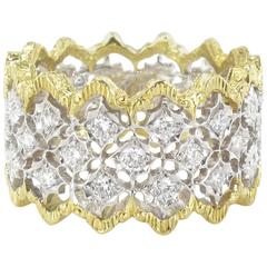 Diamond Two Color Gold Filigree Ring