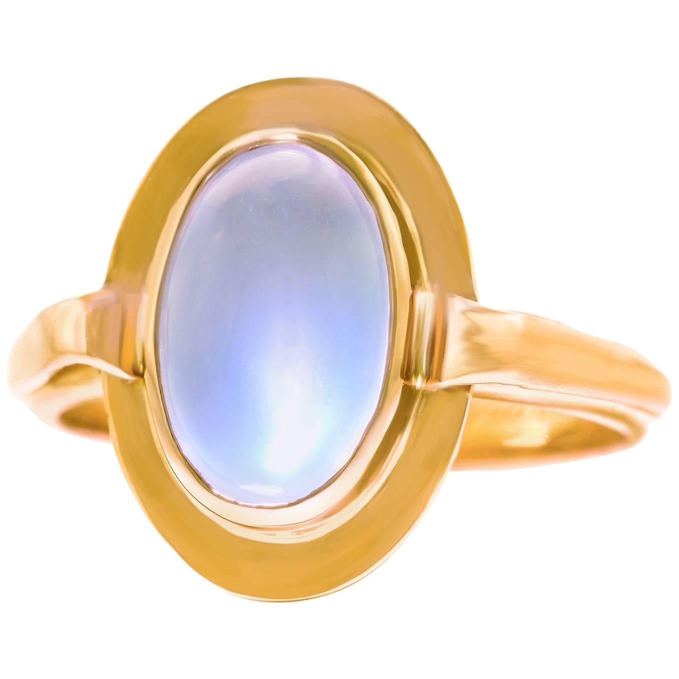 Modernist Moonstone Gold Ring