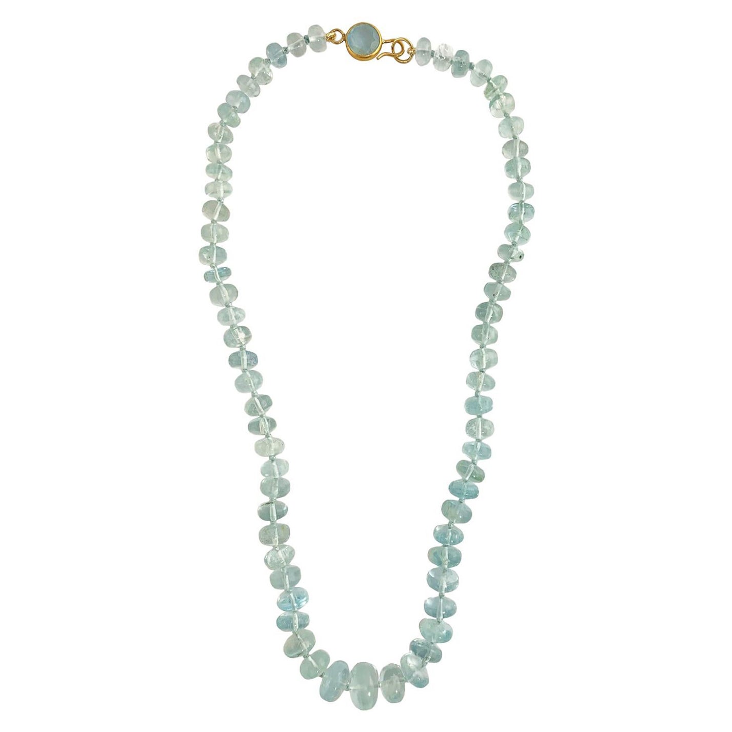 Ico & the Bird Fine Jewelry Aquamarine 22 Karat Gold Necklace