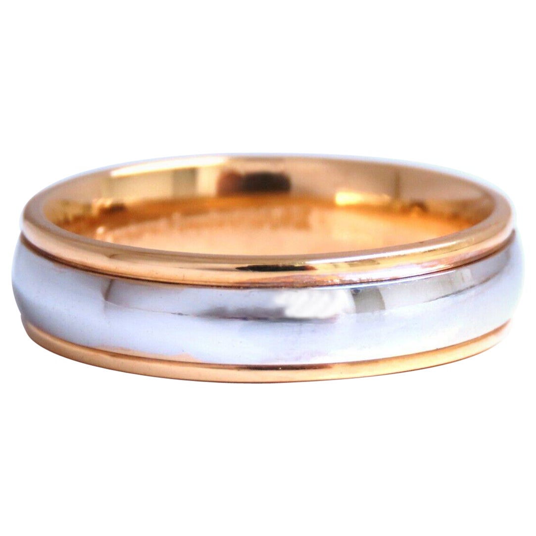 Two Toned Unisex Gold Band 14kt Size 10 5.8mm For Sale