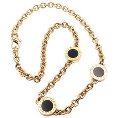Bulgari Black Onyx Link Yellow Gold Necklace