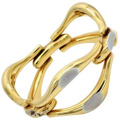 1970s Large Yellow and White Gold Bracelet 7