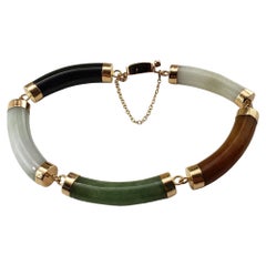 Bracciale di giada in oro giallo 14 carati #15914