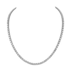 Alexander 26.47 Carat Diamond Three-Prong Tennis Necklace 18k White Gold